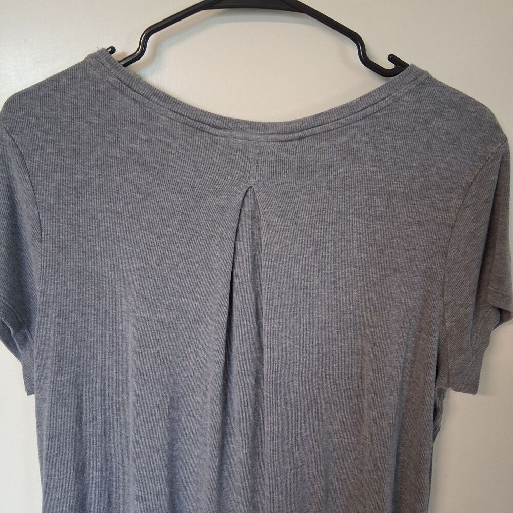 Athleta With Ease Oversized Rib Tee Gray Small High-Low Hem Athleisure Workout - Picture 7 of 11